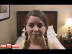 Chubby pigtails teen anal suprise