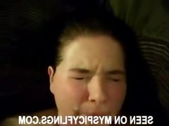 Bbw gets her face drenched with