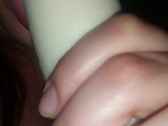 Sucking on my dildo